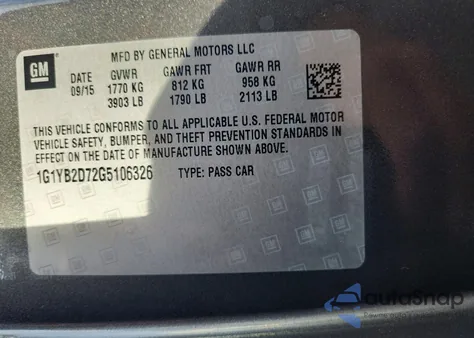 2016 Chevrolet Corvette Stingray 1Lt z USA, uszkodzony, nr VIN 1G1YB2D72G5106326